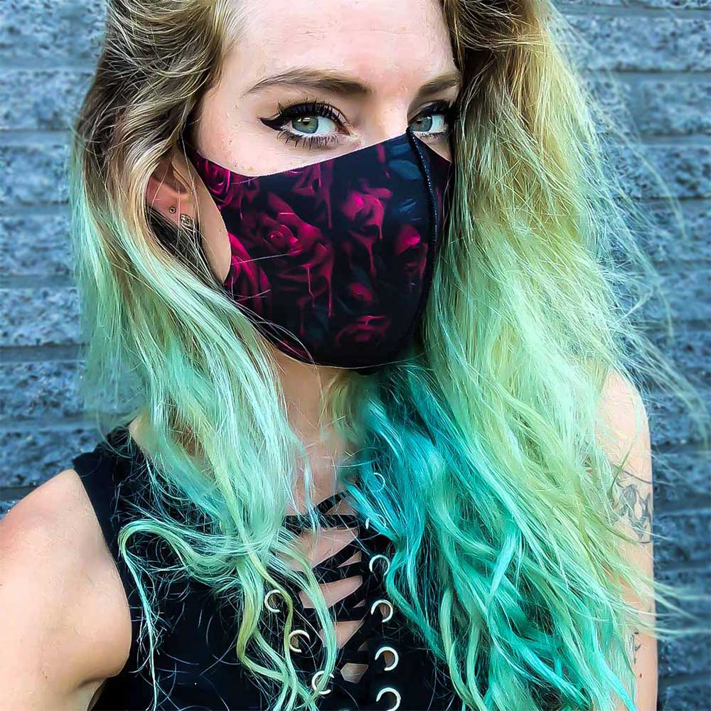 Spiral - BLOOD ROSE Face mask - Face mask - Black